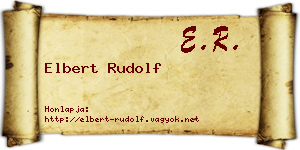 Elbert Rudolf névjegykártya